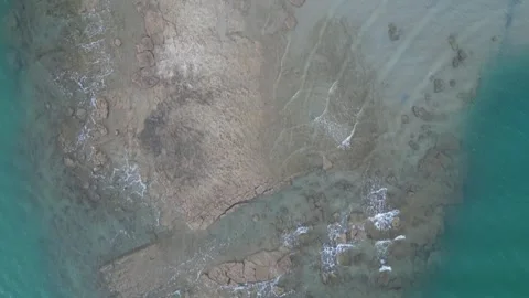 Drone flying over beach and rocky point at Kalbarri Video stock 277027388