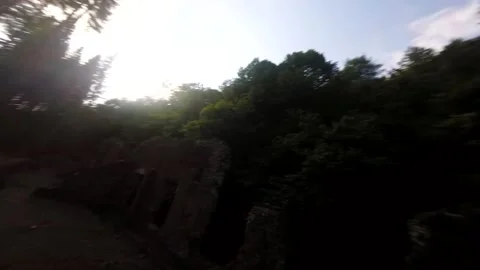 Drone flying over the beautiful forest area of northern Spain Video stock 159973499