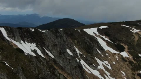 Drone flying over beautiful rocks. Ukrainian Carpathian Mountains. Chornohora Stock Footage 168525002