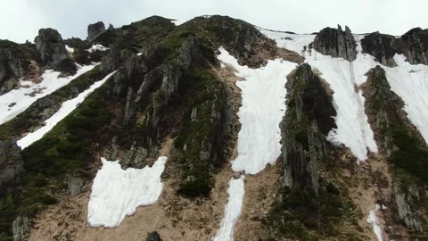 Drone flying over beautiful rocks. Ukrainian Carpathian Mountains. Chornohora Stock Footage 168525053