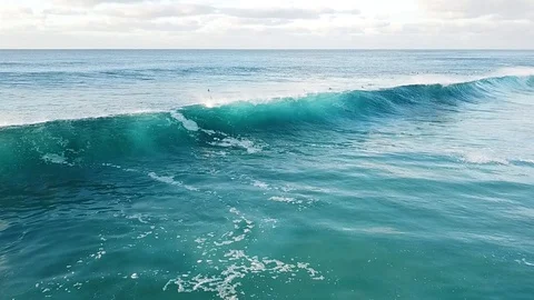 Drone flying over big waves Stock Footage 100997682