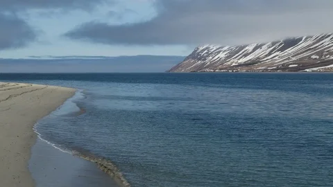Drone Flying Over Bridge Along A Fjord In Flateyri Iceland Stock Footage 118256854