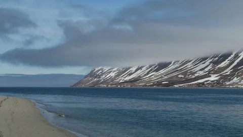 Drone Flying Over Bridge Along A Fjord In Flateyri Iceland Stock Footage 118257388