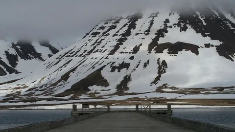 Drone Flying Over Bridge Along A Fjord In Flateyri Iceland Stock Footage 118257915