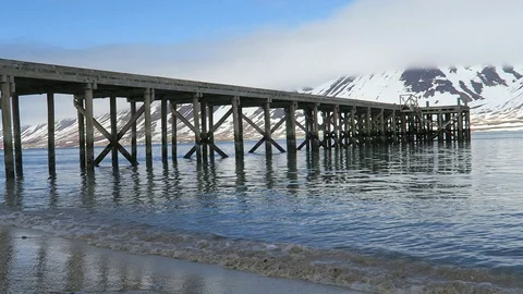 Drone Flying Over Bridge Along A Fjord In Flateyri Iceland Stock Footage 118258648
