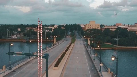 Drone Flying over Bridge Stock Footage 72993468