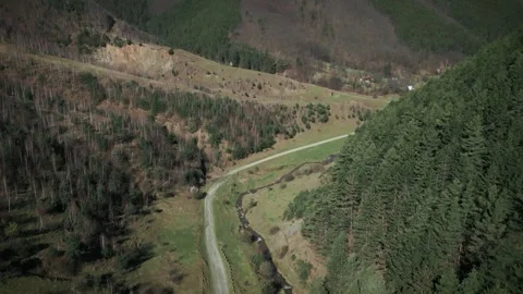 Drone flying over Cindrel Mountains in Rasinari, Romania Stock Footage 270049899