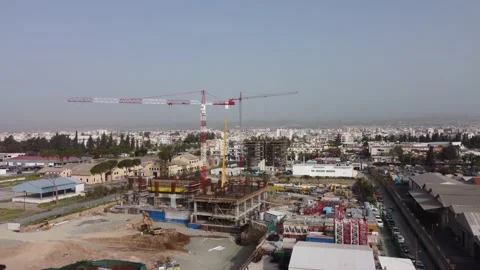 Drone flying over a construction crane. Stock Footage 176725210