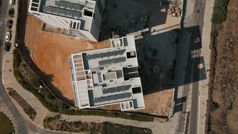 The drone is flying over a construction object Stock Footage 248883259
