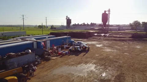 Drone Flying Over Construction Site Stock Footage 201157569