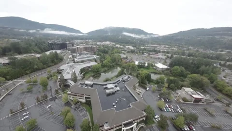 Drone Flying Over Costco Main Headquarters (Desaturated) Stock Footage 252632611