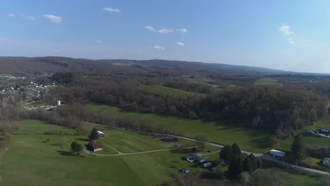 Drone flying over countryside Stock Footage 115238477