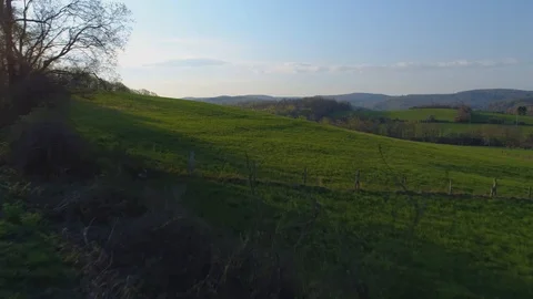 Drone flying over countryside Stock Footage 115238538