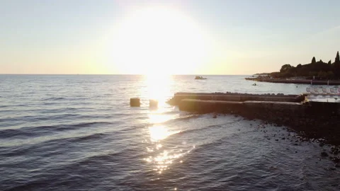 Drone flying over the croatian coast near Poreč Stock Footage 321638457