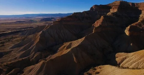 Drone flying over desert cliff in Colorado Stock Footage 82188771
