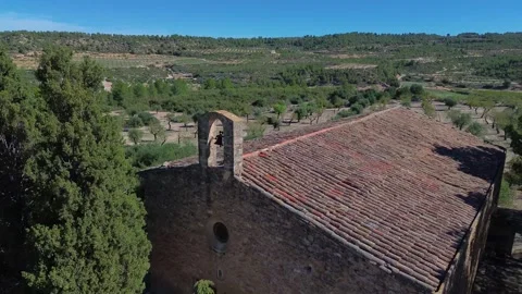 Drone Flying over Ermita de Sant Bonifaci Stock Footage 286051979
