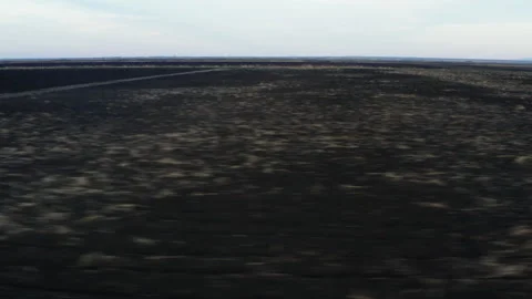 Drone flying over the field from the side Stock Footage 297170176