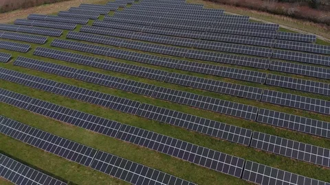 Drone Flying Over Field With Solar Panels 스톡 동영상 106414783