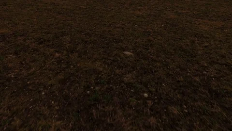 Drone flying over a field surrounded by trees showing the stormy clouds Video stock 89618940