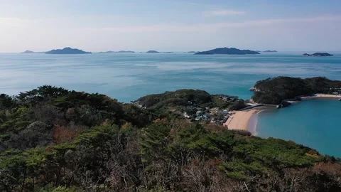 Drone flying over forest and islands.. Vidéo 171973619