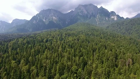 Drone flying over forest in mountains Stock Footage 72959373