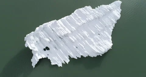 Drone flying over glacier lagoon in Tibet,China Stock Footage 145167364