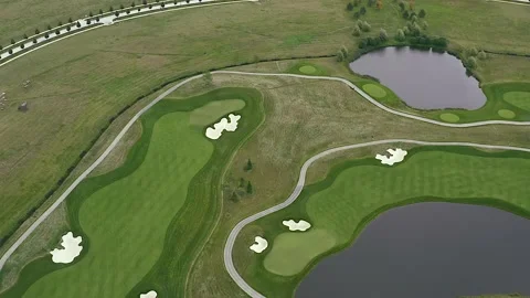 Drone flying over the golf course. Stock Footage 139630824