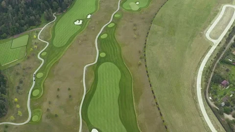 Drone flying over the golf course. Stock Footage 139630903