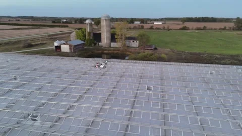 Drone Flying Over Greenhouse Stock-Footage 320020656
