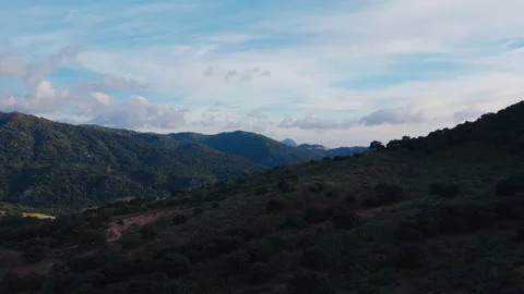 Drone flying over the hill Stock Footage 255827827