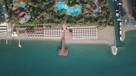 Drone flying over the hotel Stock Footage 152050160