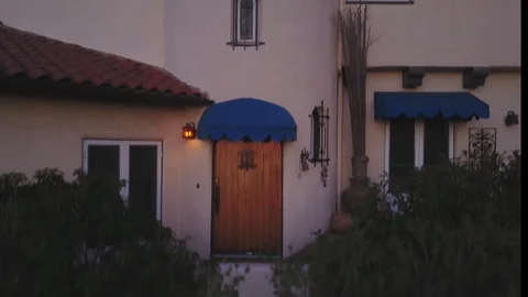 Drone flying over House Stock Footage 85639040