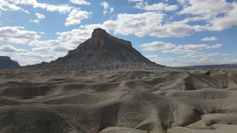 Drone flying over incredibly unique desert landscape Stock Footage 153872222