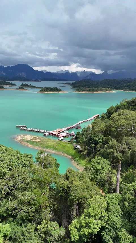 Drone Flying Over Khao Sok, Thailand Stock Footage 335964194