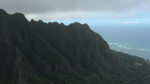 Drone Flying Over Kualoa Ranch In Oahu, Hawaii Stock Footage 154169847