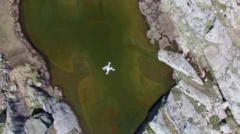Drone flying over the lake Stock Footage 67611075