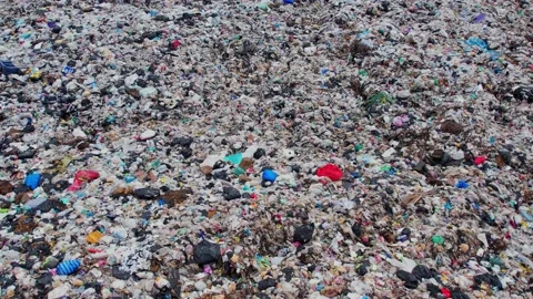 Drone flying over a large pile of garbage. 4K Stock Footage 208320874