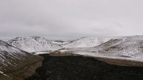 Drone flying over lava field in Iceland Aerial Video stock 156284341