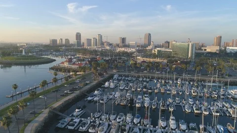 Drone flying over marina. Stock Footage 85652226
