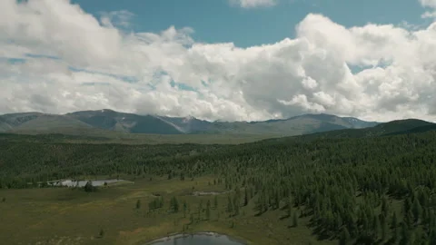 Drone flying over a mountain lake. Stock Footage 288287953