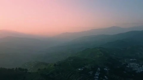 Drone Flying Over the Mountains - Evening View of Mountain - aerial view Stock Footage 159147595