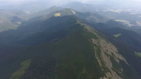 Drone flying over mountains ridge Video stock 79759694