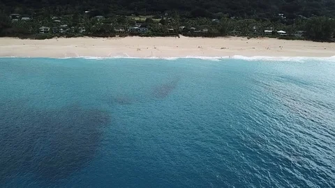 Drone flying over Ocean Stock Footage 100992124
