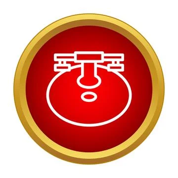 Drone flying over an oval area icon 库存插图