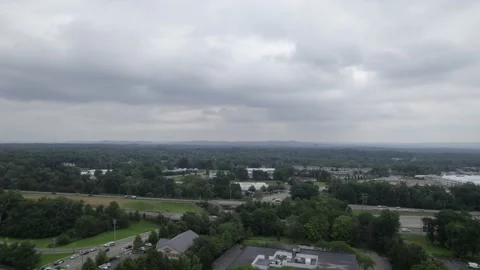 Drone flying over over pass cloudy horizon 動画素材 160071385