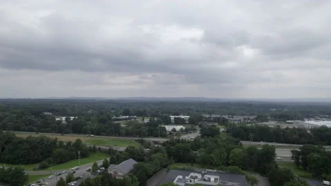 Drone flying over over pass cloudy horizon Stock Footage 161753296