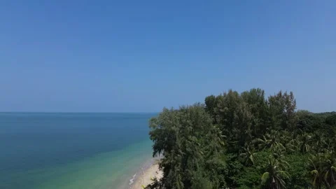 Drone Flying Over Palm Trees Revealing Remote Tropical Paradise Beach on Koh Stock-Footage 342133309