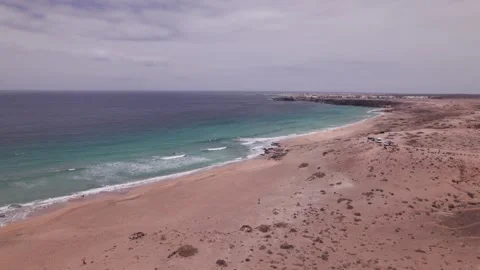 Drone Flying Over Playa del Aljibe de la Cueva Stock Footage 309021736