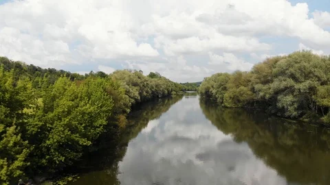 Drone Flying Over River Stock-Footage 111734310