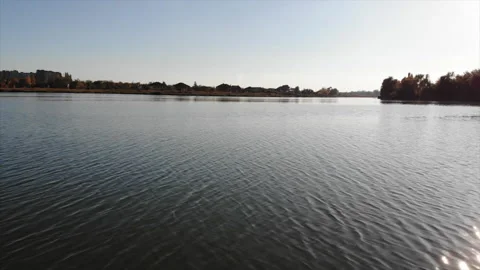 Drone flying over the river Stock Footage 233601094